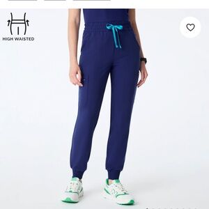 Figs blue jogger scrub pants, size med/short